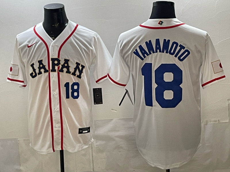 Men 2026 World Cub USA #18 Yamamoto white Nike MLB Jersey 004